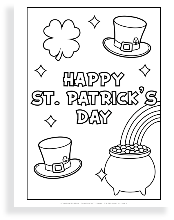happy St. Patrick's day coloring page