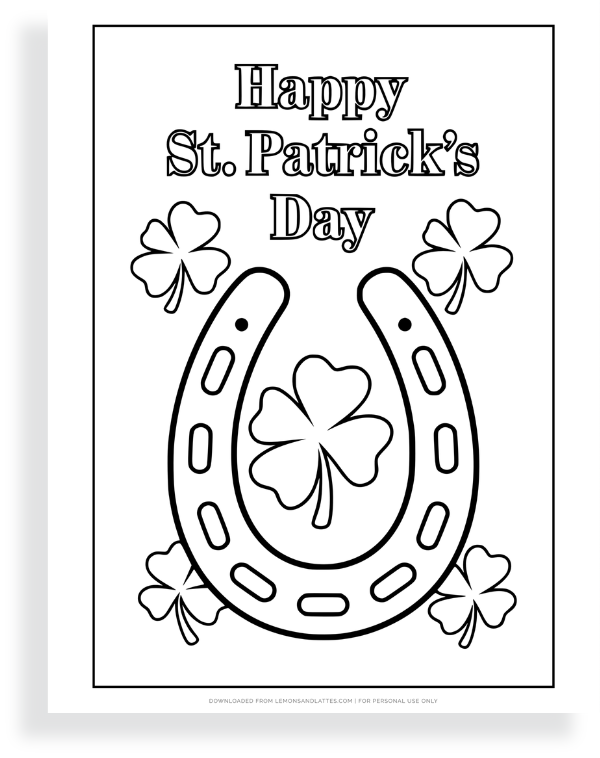 happy St. Patrick's day coloring page