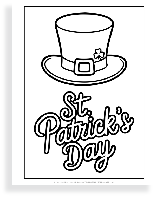 happy St. Patrick's day coloring page