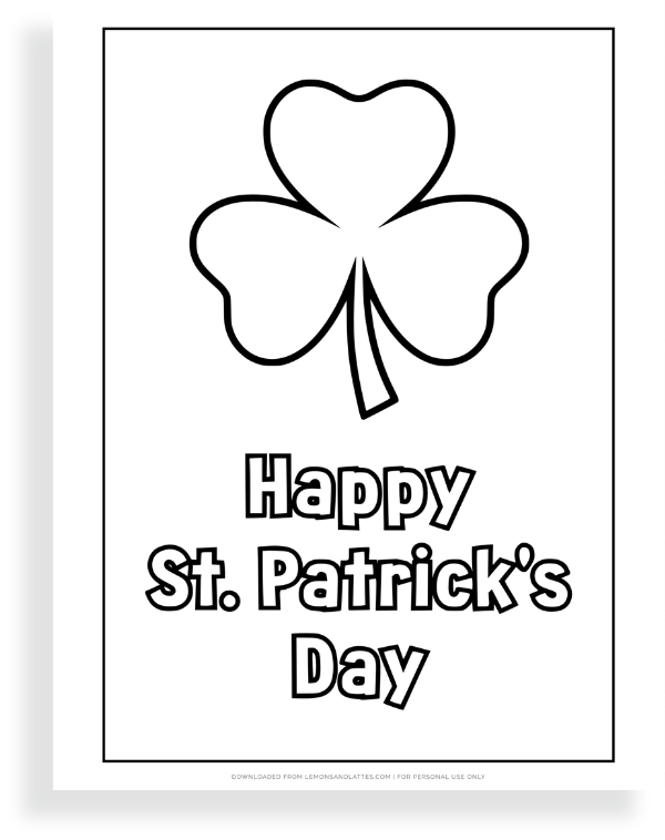 happy St. Patrick's day coloring page