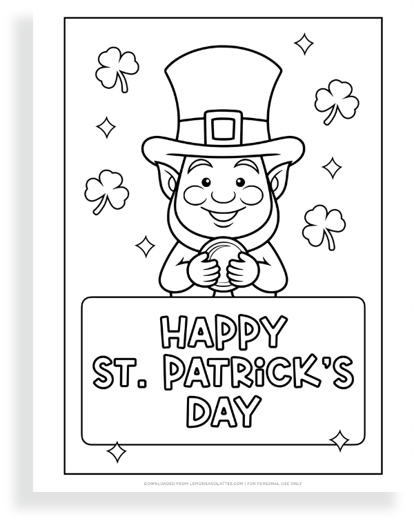 happy St. Patrick's day coloring page