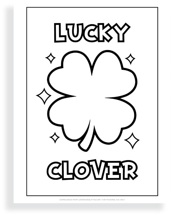 four leaf clover coloring page