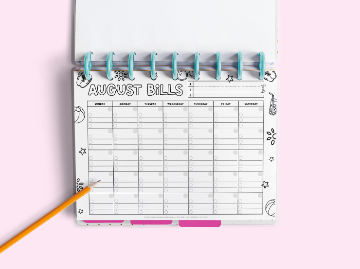 summer bill coloring calendars