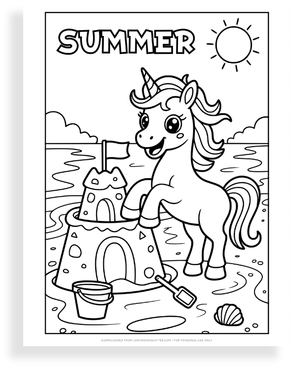 unicorn and sand castle
