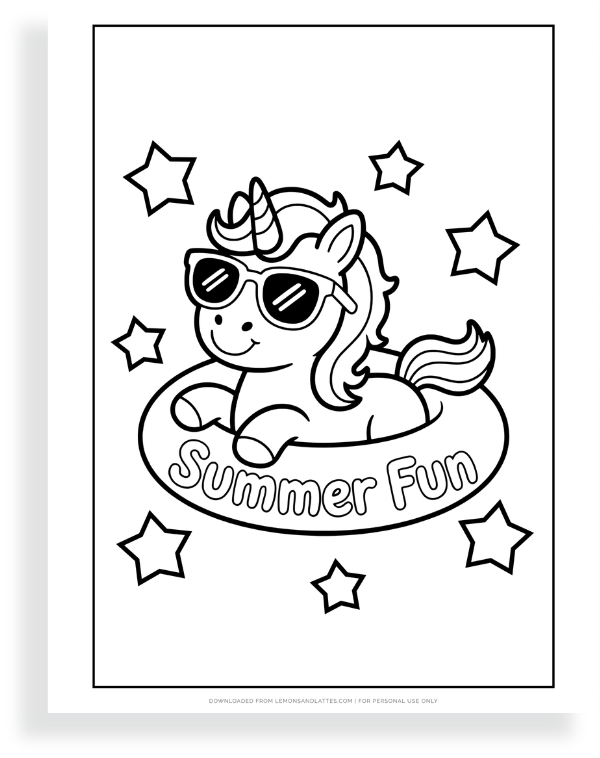 summer unicorn in a float