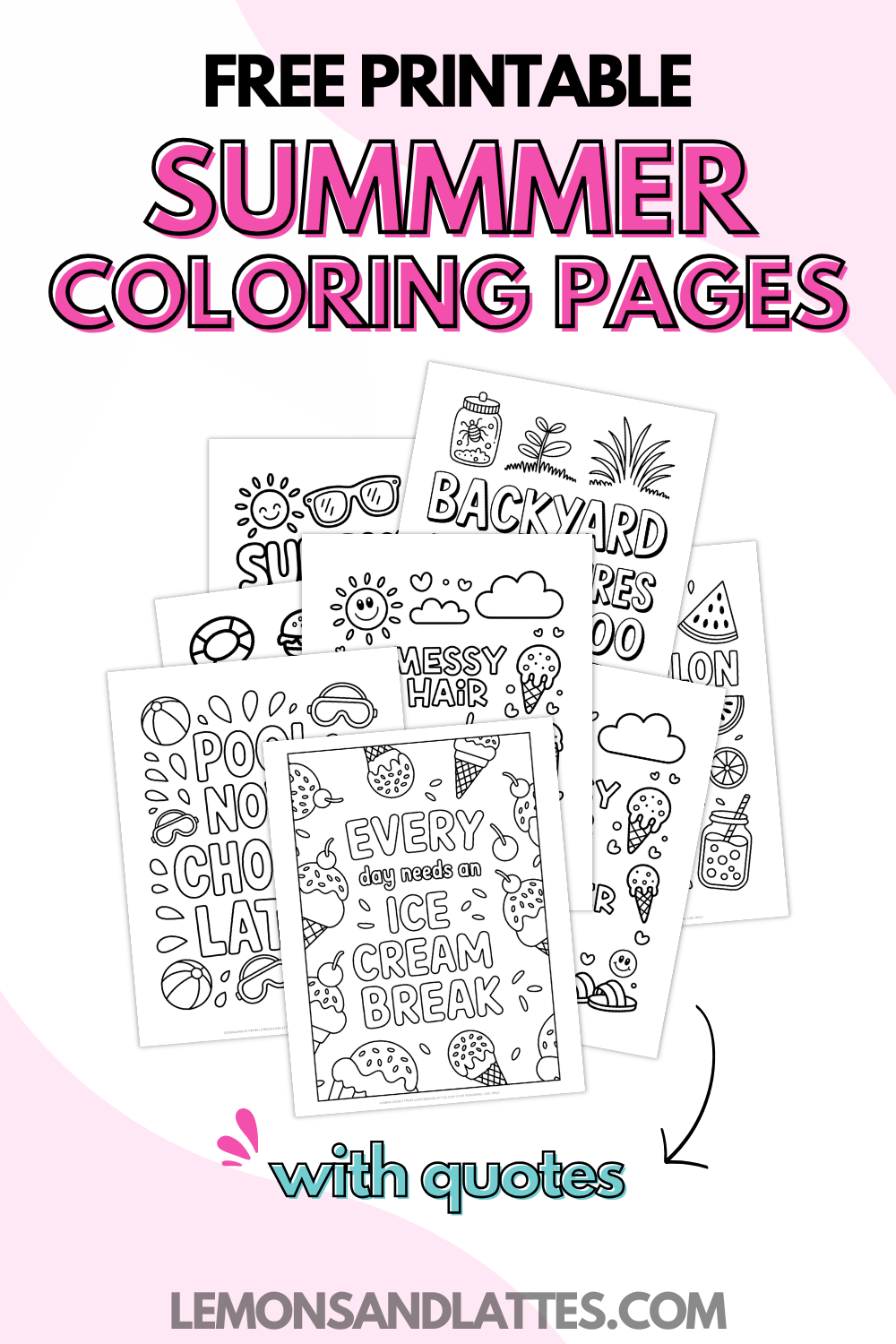 10 Fun Summer Quote Coloring Pages