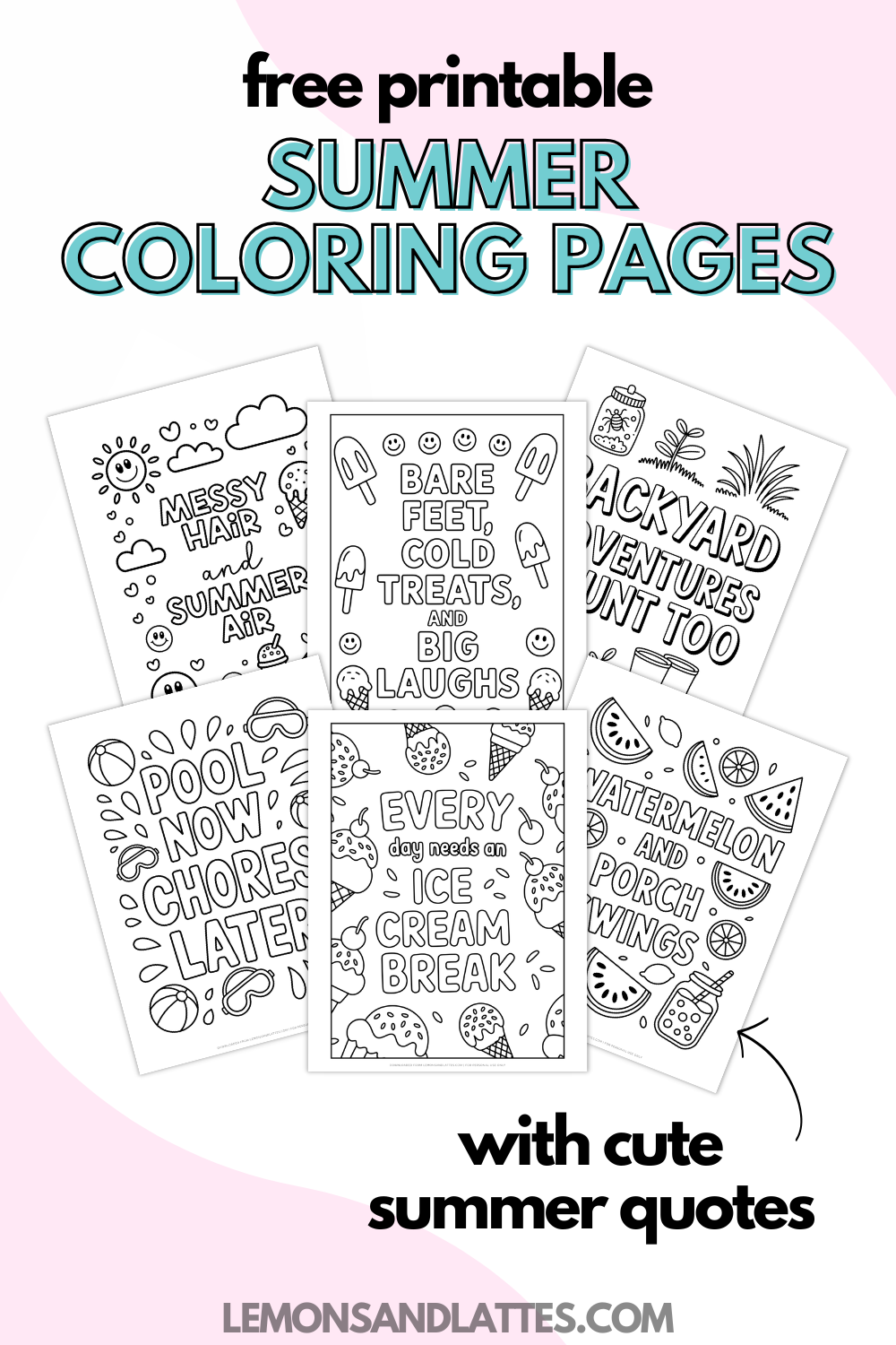 10 Fun Summer Quote Coloring Pages