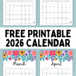 free printable 2026 calendar