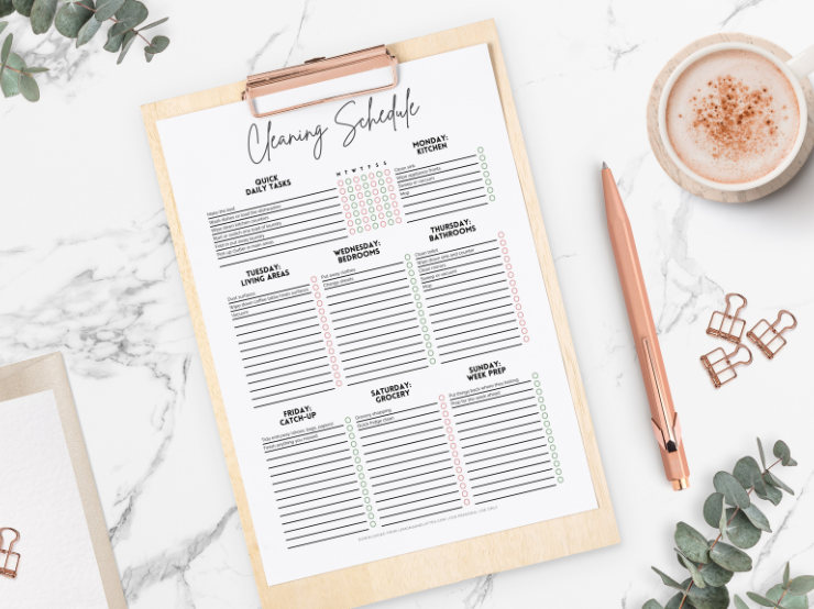Realistic Cleaning Schedule (Free Printable)