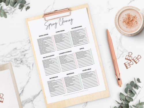 spring cleaning checklist free printable - Lemons and Lattes