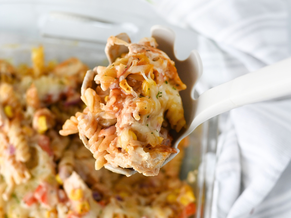 Cheesy BBQ Ranch Chicken Pasta Bake
