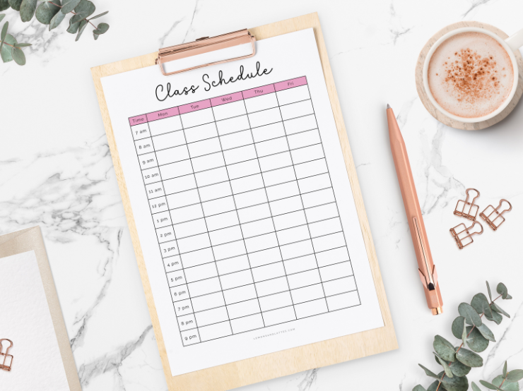 Free Printable Class Schedule Templates